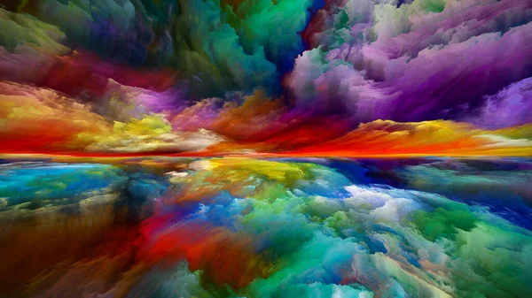 Nuvens Espectrais Escape Reality Inglês Composição Gráfica Pôr Sol Surreal — Fotografia de Stock