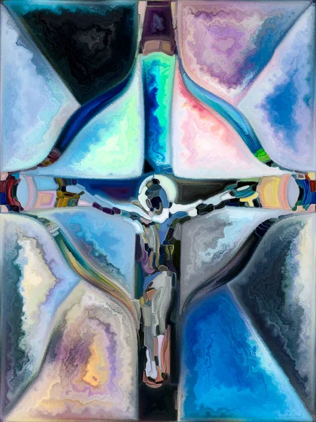 Scherven Van Het Geloof Cross Stained Glass Serie Abstracte Achtergrond — Stockfoto