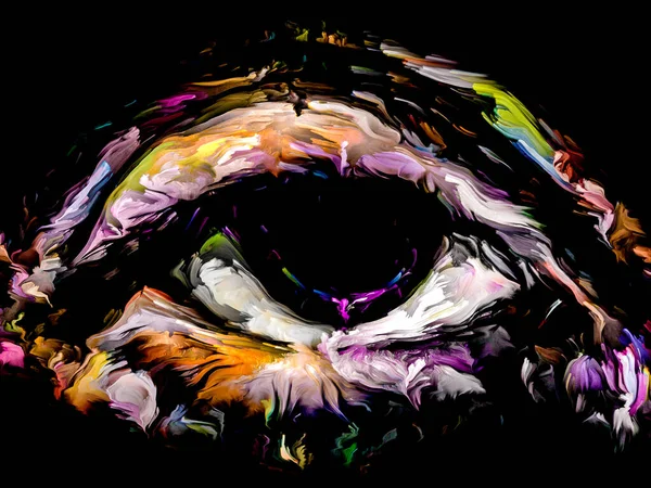 創造性と芸術をテーマにラフデジタルペイントでレンダリングされた人間の目 — ストック写真