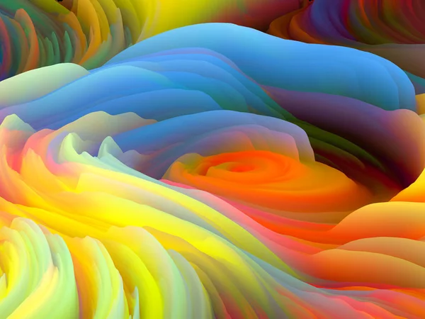 彩色风暴系列 以艺术与设计为主题的彩色虚拟泡沫波的三维图解 作为墙纸或背景 — 图库照片