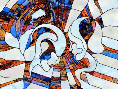 Spektral doku. Lekeli Camlar Birliği serisi. Parçalanma, sanat, şiir ve tasarım konularındaki birlik konulu renk ve doku parçalarından oluşan sanatsal soyutlama