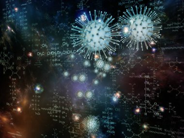 Coronavirus Gerçekliği. Viral Salgın Serisi. Virüs, salgın hastalık, enfeksiyon, hastalık ve sağlık konularındaki tasarımları tamamlamak için üç boyutlu Coronavirus parçacıkları ve mikro uzay elementleri