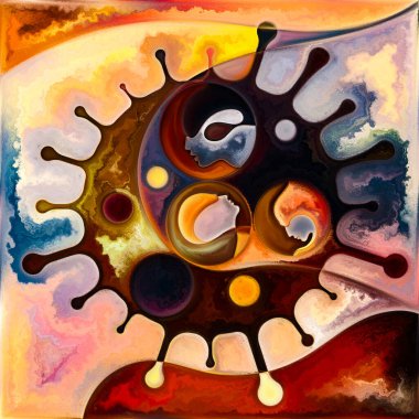 Viral Spirit serisi. Coronavirüs salgını üzerine dijital boyama. Küresel dramın iç boyutu.