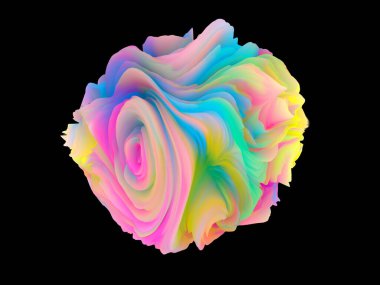 Boyutluluk ve renk parlaklığını vurgulamak için 3B dizin renk büküm ve sunumu 3B