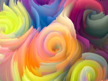 Renk Fırtınası serisi. Sanal renkli köpüğün, sanat ve tasarım konusunda duvar kağıdı veya arkaplan görevi görmesi için 3B canlandırması