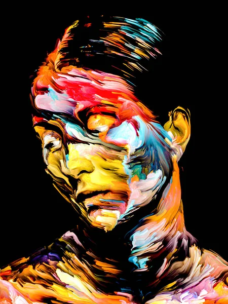 Spectral Woman Face Paint Series Composition Colorful Portrait Young Woman — Stock Photo, Image