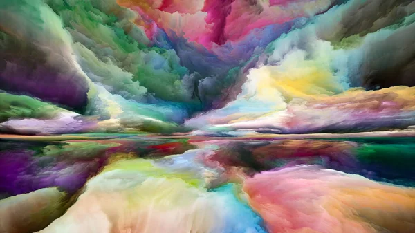 Worlds Landscapes Mind Series Composition Bright Paint Motion Gradients Surreal — Stock Photo, Image