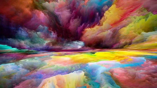 Worlds Landscapes Mind Series Composition Bright Paint Motion Gradients Surreal — Stock Photo, Image