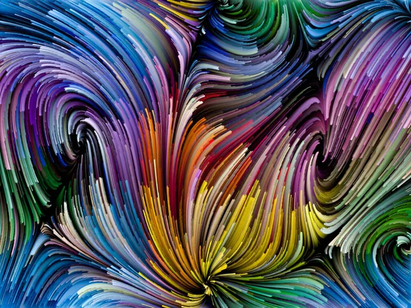 페인트 시리즈 창의력 운동이라는 주제에 있어서 곱슬곱슬 색깔의 가닥들 — 스톡 사진