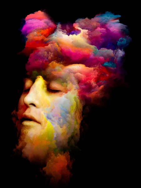 Kleurrijke Portret Binnenste Kleurenreeks Ontwerp Bestaande Uit Menselijke Gezicht Abstracte — Stockfoto