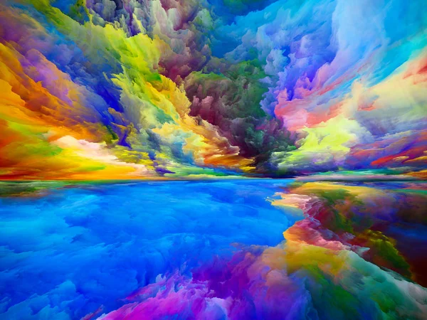 구름의 스펙트럼 초현실적 색깔의 디자인 상상력 창조성 작품을 텍스처 — 스톡 사진