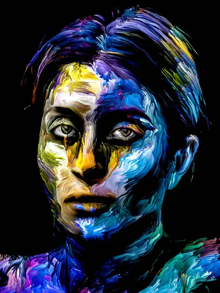Seria Kobieta Kolorze Żywy Portret Młodej Kobiety Temat Kreatywności Wyobraźni — Zdjęcie stockowe