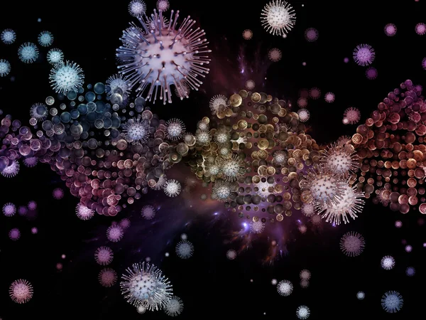 Coronavirus Mantığı Viral Salgın Serisi Coronavirus Parçacıkları Mikro Uzay Elementlerinin — Stok fotoğraf
