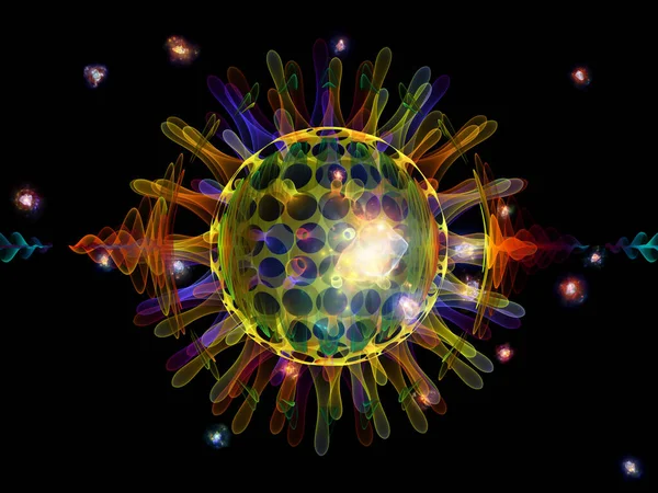 Série Virale Translucent Virus Particle Abstract Microscopic Environment Rendu Sur — Photo