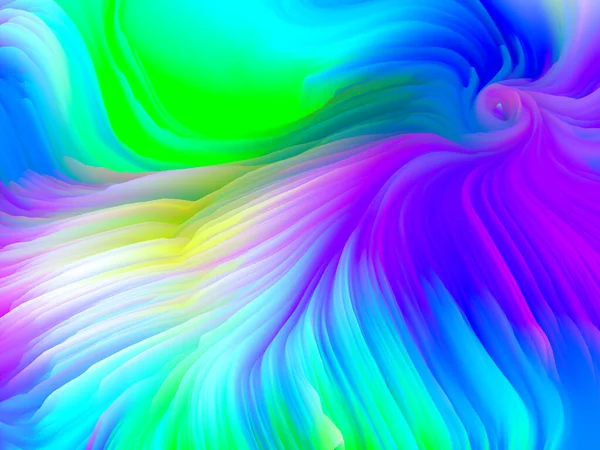 Color Storm series. 3D Rendering of colorful ripples of virtual paint to serve as wallpaper or background on the subject of art and design