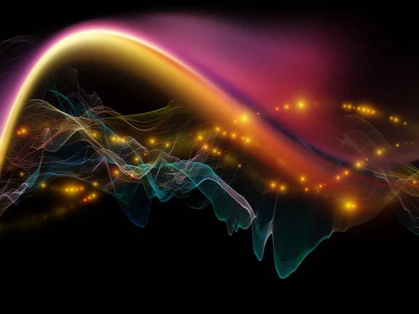 Трансфер Космос Серия Virtual Wave Творческое Расположение Горизонтальных Синусоидальных Волн — стоковое фото