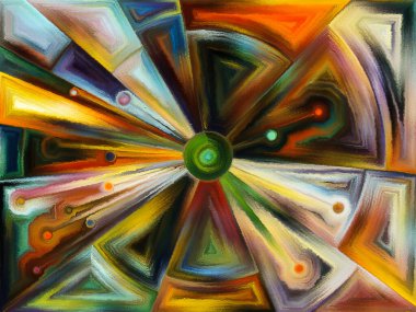 Vitray Revisited serisi. Uzay Bölümü ve tasarım, yaratıcılık ve modern sanat konusunda boyama öğe çalışma.