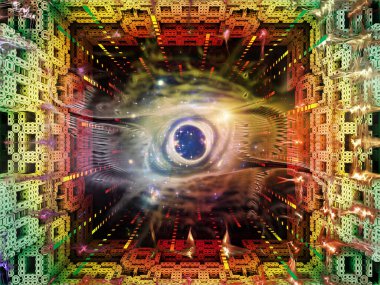 Boyutlar serisinin yapısı. Fraktal, matematiksel ve geometrik elementlerin bilim, eğitim ve modern teknoloji konularında düzenlenmesi