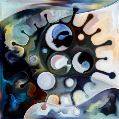 Viral Renk. Soyut koronavirüsün ana hatları ve küresel salgının psikolojik boyutları üzerine zengin dokular.