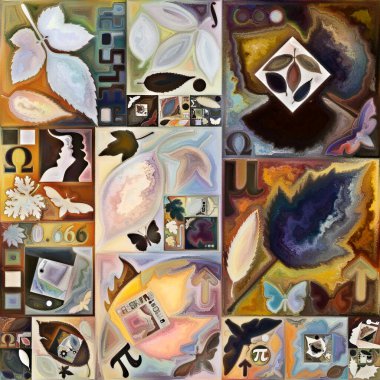 Çıkış Formu. Gizli şifre serisi. İnsan siluetinin düzenlenmesi, sanat dokuları ve renklerin iç yaşam, drama, şiir ve algı teması üzerine etkileşimi