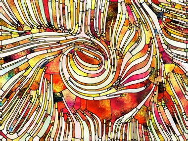 Kırık Işık. Lekeli Camlar Birliği serisi. Parçalanma, sanat, şiir ve tasarım birliğiyle ilgili renk ve doku parçalarından oluşan tasarım