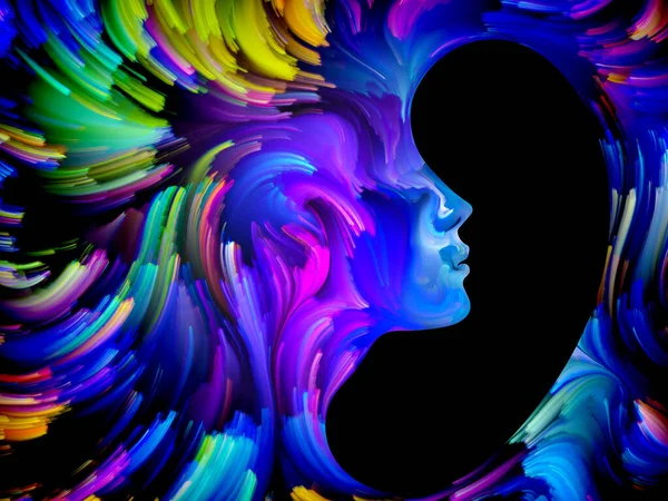 Face Paint Series Design Composed Colorful Human Portrait Metaphor Subject — Stock Photo, Image