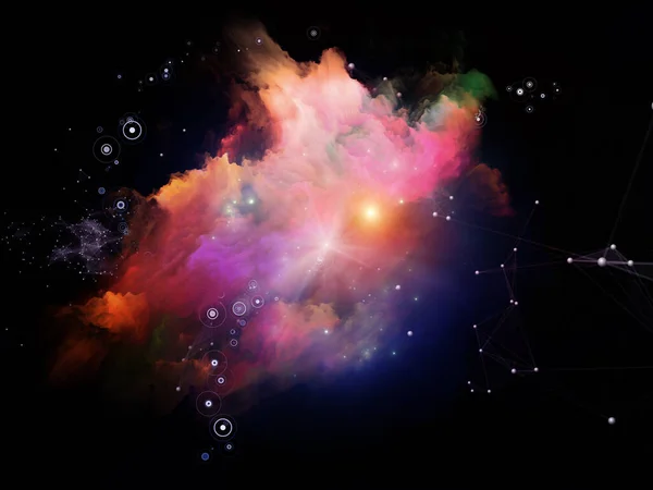 Data Cloud Serien Nebulosa Och Nätelement Ämnet Virtuellt Informationsutrymme — Stockfoto