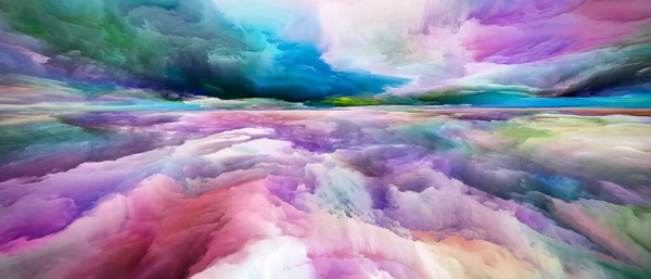 Matemática Paisagem Ver Série Never World Composição Cores Texturas Nuvens — Fotografia de Stock