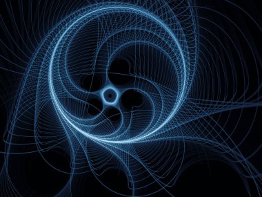 Matematik serisi görselleştiriliyor. Fraktal Evren 'in Mavi Çizgileri. Bilimsel, eğitim ve teknolojik altyapılar için sanal topolojinin karmaşık sunumu.