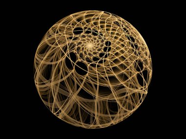 Matematik serisi görselleştiriliyor. Fraktal Evren 'in Altın Çizgileri. Bilimsel, eğitim ve teknolojik altyapılar için sanal topolojinin karmaşık sunumu.