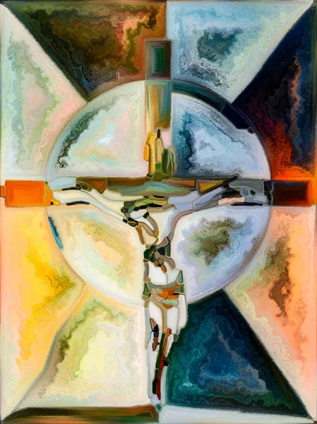 Spectral Faith Cross Stained Glass Series Diseño Fondo Iglesia Orgánica — Foto de Stock