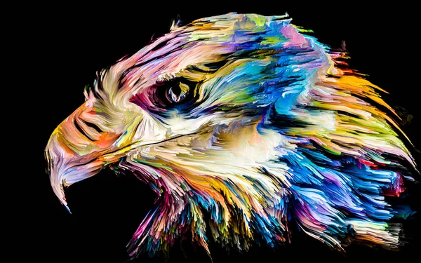 Serie Pintura Animal Retrato Águila Pintura Multicolor Sobre Temas Imaginación —  Fotos de Stock