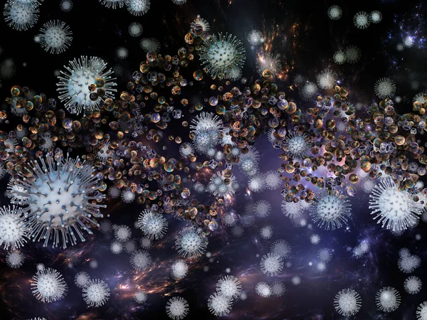 Coronavirus Math Serie Epidemica Virale Illustrazione Particelle Coronavirus Microelementi Spaziali — Foto Stock