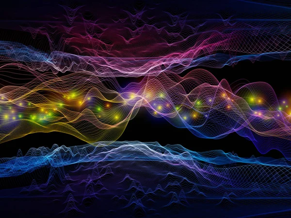 Виртуальный Микро Мир Серия Virtual Wave Визуально Привлекательный Фон Горизонтальных — стоковое фото