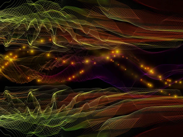 Простір Даних Серія Віртуальних Хвиль Склад Горизонтальних Синусоїдних Хвиль Світлових — стокове фото