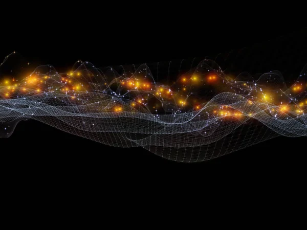 Цифровые Миры Серия Virtual Wave Абстрактный Дизайн Горизонтальных Синусоидальных Волн — стоковое фото
