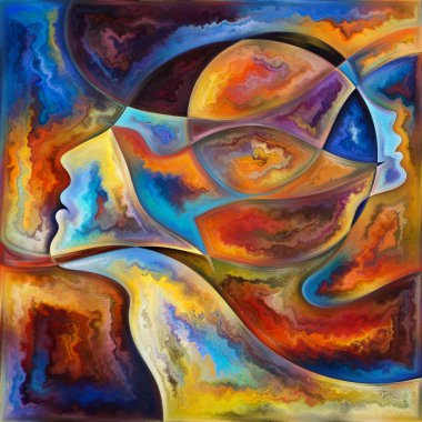 Benlik Biçimleri. Colors In Us serisi. Yaşam, drama, şiir ve algı projeleri için insan siluetleri, sanat dokuları ve renklerinden oluşan arkaplan etkileşimi