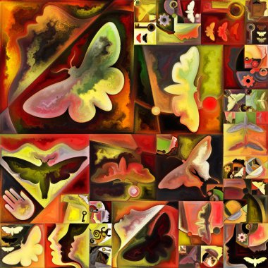 Şifre: Arama. Gizli şifre serisi. İnsan siluetlerinden, sanat dokularından ve renklerinden oluşan tasarım iç hayat, drama, şiir ve algı projelerinde arka plan görevi görecek şekilde etkileşim içinde.