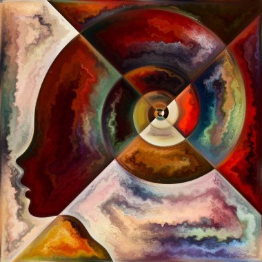 İç Spiral serisi. İnsan yüz hatlarının etkileşimi ve zihin, ruh, iç dünya ve bilinç konularındaki geometrik yapılar.