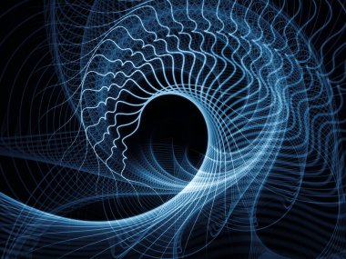 İnsan Geometri serisi. İnsan yüz hatlarının soyut bileşimi ve psikoloji, eğitim, bilim ve zihnin doğası konularındaki fraktal çizgiler.