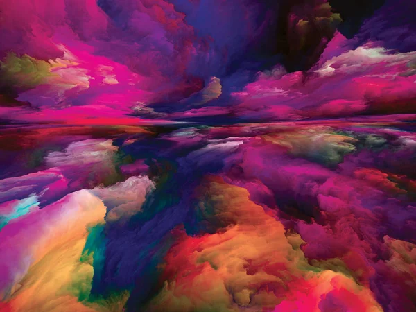 Vistas Färg Fly Till Verkligheten Serien Kreativa Arrangemang Surrealistiska Solnedgångens — Stockfoto