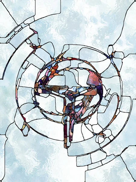Gebroken Geloof Cross Stained Glass Serie Abstract Ontwerp Gemaakt Van — Stockfoto