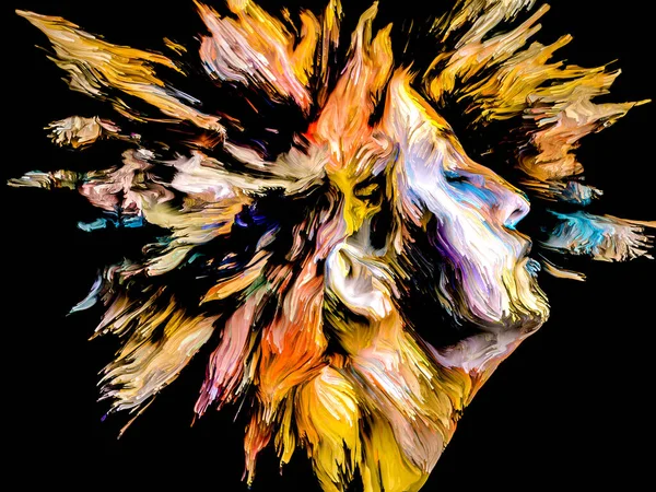 Gezicht Van Color Serie Kleurrijk Abstract Close Portret Creativiteit Imaginat — Stockfoto