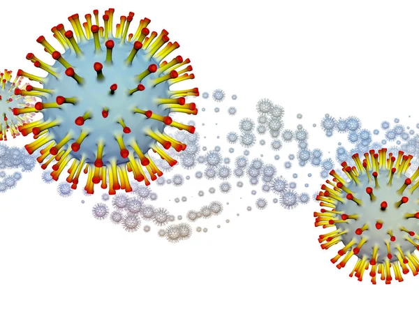 Universo Coronavirus Serie Epidémica Viral Ilustración Partículas Coronavirus Elementos Microespaciales — Foto de Stock