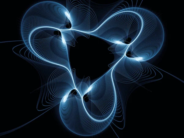 Visualizzazione Delle Serie Matematica Linee Blu Dell Universo Frattale Rendering — Foto Stock