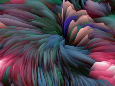 Çarpık Boya. Boyutsal Dalga serisi. Dönen Renk Dokusundan yapılmış bir tasarım. Sanat, yaratıcılık ve tasarım projeleri için 3 boyutlu türbülans oluşturma