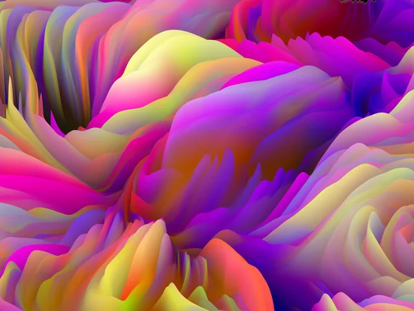 シネスの織物 次元波シリーズ 渦巻くカラーテクスチャの配置 アート 創造性 デザインをテーマにしたランダムな乱流の3Dレンダリング — ストック写真
