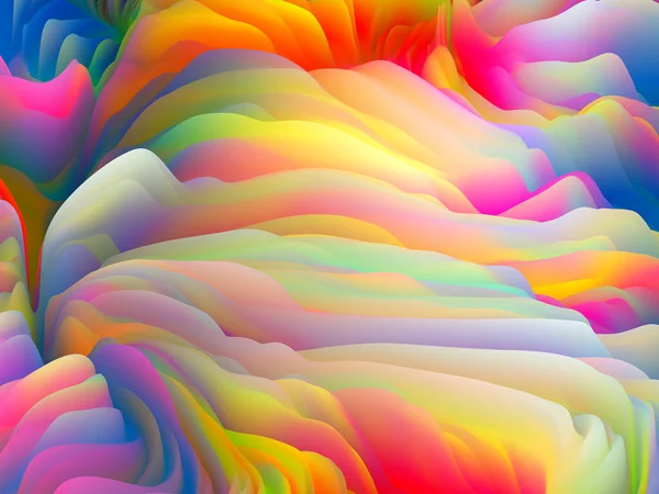 扭曲的几何 维波系列 旋转彩色纹理的组成 以艺术 创意和设计为主题的三维乱流渲染 — 图库照片