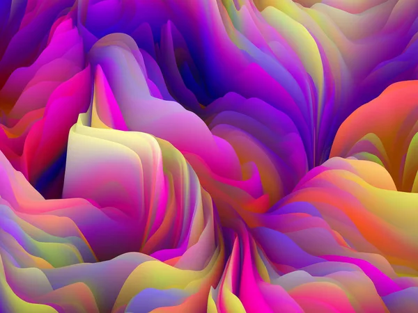 混沌とした表面 次元波シリーズ 渦巻くカラーテクスチャの背景デザイン アート 創造性とデザイン上のプロジェクトのためのランダム乱流の3Dレンダリング — ストック写真