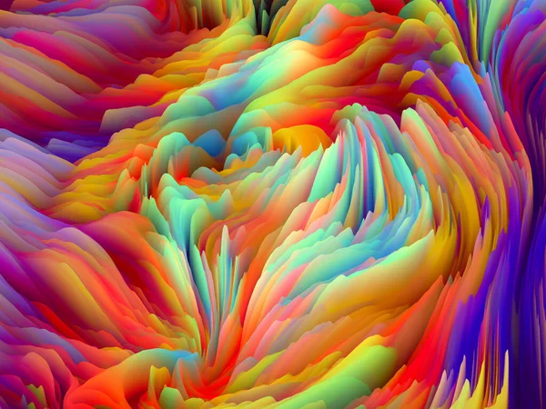 Verdrehte Oberfläche Dimensional Wave Serie Bild Der Wirbelnden Farbtextur Darstellung — Stockfoto